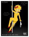 ass darth_ross erect_nipples flat_chest lisa_simpson nipples nude stripper_pole the_simpsons yellow_skin