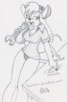 1_female 1girl 2007 anthro anthro_mouse anthro_only chip_&#039;n_dale_rescue_rangers disney female female_anthro female_only furry gadget_hackwrench garabatoz goggles monochrome mouse panties rodent solo standing tool underwear wrench