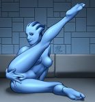  asari ass bioware blue_skin breasts catthouse erect_nipples female fingering hairless_pussy liara_t&#039;soni mass_effect masturbation nipples nude oni_(artist) pussy pussy_juice solo spread_legs uncensored 