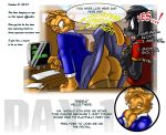  ass book butt comic computer feline female flashing furry giggle glasses gnaw hazel_weiss librarian library lion male skirt the_hunt_in_mid_october upskirt 
