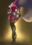 2010 anthro anus boots canine female furry latex leather mother_(character) original original_character pants pants_down pink pussy skirt solo spearfrost spearfrost_(artist) standing tail