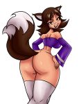  animal_ears ass big_ass from_behind highres huge_ass looking_back naughty_face smile tail thighhighs 