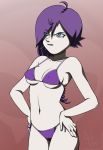  bikini female purple_hair solo zone zone-tan zone_(artist) 
