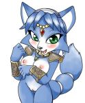  1girl aku_tojyo breasts erosuke fuck furry krystal lick lowres nintendo nipples nude pussy solo star_fox tail 