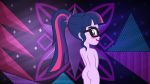  1_girl 1girl ass bespectacled blush equestria_girls female female_only friendship_is_magic glasses long_hair looking_at_viewer my_little_pony naked_glasses nude ponytail solo standing twilight_sparkle twilight_sparkle_(mlp) 