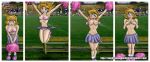  bra breasts cheerleader embarrassed embarrassing noughtyspankbottom pom_poms wardrobe_malfunction 