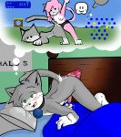 aeris_(vg_cats) exe_(artist) feline feline_humanoid furry grey_fur leo_(vg_cats) masturbation pegging pink_fur vg_cats webcomic