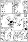  bdsm big_penis bondage bovine boy_scout breasts canine comic cow dog female furry glasses huge_breasts karno karno_(artist) male maledom monochrome nipples penis rope sheath tail testicles undressing young 