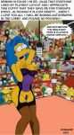  big_nipples blue_hair boxing bustier chief_wiggum corset cosmic cosmic_(artist) embarrassed expose flashing garter_belt groundskeeper_willie hand_behind_head hand_on_breast homer_simpson krusty_the_clown marge_simpson microphone moe_szyslak nipples no_panties pubic_hair public sexy_breasts sideshow_bob stockings text the_simpsons waylon_smithers yellow_skin 