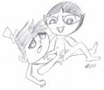 2010 buttercup closed_eyes cum cum_in_pussy ejaculation heavy_(artist) lying monochrome nega-timmy nipples penis pointy_ears powerpuff_girls sketch smile the_fairly_oddparents top_hat