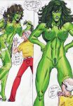 amazonian angry begging big_breasts green_skin jennifer_walters larger_female marvel_comics salandraca she-hulk torn_clothes