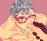 2boys cumshot ghiaccio_(jojo) glasses gloves jojo&#039;s_bizarre_adventure male male/male male_only melone_(jojo) nude_male twink yaoi yaoi
