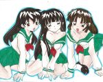  blush inuyasha kagome_higurashi kikyo sango school_girls 