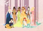  aladdin_(series) beauty_and_the_beast black_hair blonde_hair brown_hair cinderella crossover disney dress fa_mulan featured_image iamacoyfish mulan princess_ariel princess_aurora princess_belle princess_cinderella princess_jasmine princess_snow_white princess_tiana red_hair sleeping_beauty snow_white_and_the_seven_dwarfs the_little_mermaid the_princess_and_the_frog 