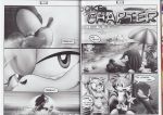 absurd_res amy_rose amy_untold beach bikini breasts canine comic doujin female fox hedgehog high_res island knuckles_the_echidna male male/female miles_&quot;tails&quot;_prower monochrome palm_tree sand seashell seaside sega skimpy sonic sonic_(series) sonic_the_hedgehog sonic_the_hedgehog_(series) sunset tc tears text umbrella