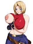 1girl areolae big_breasts blonde_hair blue_eyes blue_mary breast_lift breast_slip breasts fatal_fury halter halterneck huge_breasts king_of_fighters nipples one_breast_out shirt_lift short_hair snk solo the_king_of_fighters water_beryl
