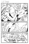  anus ass ass_up blush closed_eyes comic fred_perry garuda heart lvl_down monochrome pointed_ears pussy pussylicking shiva_(fred_perry) top-down_bottom-up wings yuri 
