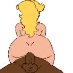  anal animated animated_gif ass blonde blonde_hair crown dark-skinned_male dark_penis dark_skin gif girl_on_top hair interracial jungle_fever lowres nude penis princess_peach riding sex straddle super_mario super_mario_bros. testicles uncensored 