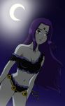  crescent_moon dc dc_comics dcau long_hair non-nude purple_eyes purple_hair raven_(dc) solo teen_titans torn torn_clothes 
