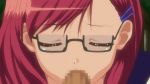  1girl animated animated_gif anime censored fellatio gif glasses hentai oral penis red_hair rui_(school_i) school_i 