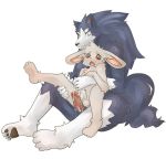  artist_request blue_fur cum furry gay open_mouth penis testicles veiny_penis white_fur wolf 