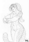 2008 abs anthro big_breasts breasts brittany_&quot;cheetah&quot;_diggers brittany_elin_diggers cheetah cheetah_diggers fanart furry gold_digger hair klane_(artist) monochrome muscular muscular_female ponytail pouty_lips sketch spots tail