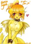  breasts dragon female furry scalie solo white_background yellow 