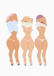  3girls breasts cartoon multiple_girls panties toon undressing 