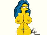 big_breasts erect_nipples marge_simpson shaved_pussy the_simpsons thighs 