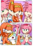 1boy 2girls amy_rose bbmbbf comic cum group_sex miles_&quot;tails&quot;_prower mobius_unleashed multiple_girls navel nipples nude palcomix pussy sega sonic_(series) sonic_adventure sonic_project_xxx_3 sonic_the_hedgehog_(series) text tikal_the_echidna