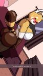 1girl absurd_res aggressive_retsuko ailurid anthro ass bed big_ass big_breasts black_nose blush bra breasts brown_fur brown_tail clothed clothing countershade_face countershading fur furry high_res legwear looking_at_viewer mammal multicolored_fur multicolored_tail panties phone red_panda retsuko sanrio selfpic stockings text underwear white_fur