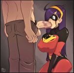  ass big_breasts big_penis bodysuit erect_nipples_under_clothes erection fellatio gloves mask the_incredibles thighs violet_parr 
