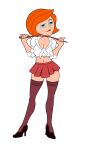1girl ann_possible crop_top female_only full_body high_heels kim_possible miniskirt moonday666 solo_female stockings thighs