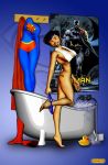 alternate_universe batman breasts dc_comics dcau huge_breasts justice_league:_crisis_on_two_earths panties plasmid_(artist) superwoman tanned_skin