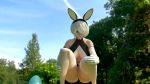 3d animated ass blender bunny_ears easter easter_egg egg egg_laying eggs grand_cupido loop nier:_automata outside squatting video webm yorha_no._2_type_b