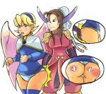 angel_wings ass ass_grab bisexuals blonde_hair blue_eyes breasts breath_of_fire_(series) breath_of_fire_iv capcom curvy grope hair horny lips nina_(breath_of_fire_iv) short_hair underwear vaginal white_wings