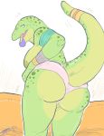  ass butt dinosaur female furry panties scalie solo spots tail underwear wide_hips 