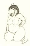  bbw big_breasts breasts furry glasses hippo nipples nude short_hair smile solo wings 