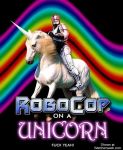  epic funny rainbow rainbow_pattern robocop robot text unicorn web_address web_address_without_path win 