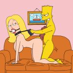  american_dad ass ball_gag bart_simpson big_breasts bondage bouncing_breasts crossover doggy_position erect_penis francine_smith gif nipples nude the_simpsons thighs 