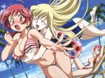  3girls bikini breast_grab breasts godannar hentai multiple_girls reach_around sling_bikini swimsuit yuri 