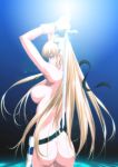 1girl arms_up artist_name ass blonde_hair blue_eyes breasts earrings from_behind gloves hentai jewelry long_hair nipples nude profile sharon_(words_worth) solo solo_female sword takatan weapon words_worth
