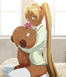  1girl areola autofellatio autopaizuri bed big_breasts blonde blonde_hair blush bottomless breast_hold breasts brown_hair censored cum cum_drip cum_in_mouth cum_in_own_mouth dark_skin ejaculation erection fang fellatio female female_only full-package_futanari futanari ganguro gigantic_penis huge_breasts huge_penis indoors inverted_nipples lactation large_areola large_nipples lick long_hair looking_at_viewer masturbation milk nipples open_clothes open_mouth open_shirt oral paizufella paizuri penis photoshop precum ribbon shiny shirt sitting solo stockings sweat tears testicles thighhighs tongue twin_tails twintails usatarou veins veiny_penis very_long_hair yellow_eyes 