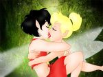  crossover crysta disney female/female female_only ferngully french_kiss french_kissing kissing peter_pan tinker_bell yuri 