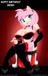 amy_rose breasts drxii erect_nipples huge_breasts lingerie nipples sega sonic sonic_*(series) sonic_the_hedgehog_(series) sonic_x stockings text vkyrie
