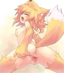    animal_ears anus blonde_hair breasts closed_eyes saliva elbow_gloves fangs fox_ears fur gloves moonlight_flower nipples open_mouth pussy ragnarok_online short_hair solo spread_pussy tail stockings uncensored   