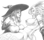  2girls amazon_(dragon&#039;s_crown) areolae armlet bare_shoulders big_breasts breasts circlet cleavage closed_eyes detached_sleeves dragon&#039;s_crown feathers futa_with_female futanari hair hair_feathers hat headgear huge_breasts intersex large_areolae large_breasts large_penis lips long_hair looking_at_another multiple_girls muscle naked_sleeves naughty_face nipples nude open_mouth paizuri penis puffy_nipples sorceress_(dragon&#039;s_crown) tattoo thick_thighs thighs toned ultimatesol uthstar01 wince witch_hat yuri 
