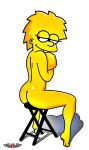  lisa_simpson nude phillipthe2 sitting solo the_simpsons white_background yellow_skin 