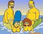  ass breasts cartoonvalley.com cum doggy_position from_behind frown grimace homer_simpson marge_simpson maude_flanders ned_flanders nude pearls the_simpsons water wife_swap yellow_skin 