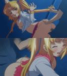  animated animated_gif ass ass_grab blonde_hair blush bouncing_breasts breasts censored clothed_sex doggy_position erection from_behind gif hair_pull haruse_ayaka long_hair nipples no_panties penis rape rape!_rape!_rape! restrained ribbon rough_sex school_uniform serafuku sex small_breasts split_screen torn_clothes twin_tails vaginal 